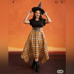 BloomChic Asymmetrical Fall/Halloween colored Dress